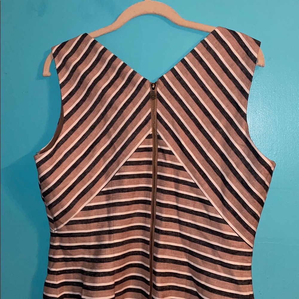 Anne Klein Brown and Black Striped women’s blazer dress